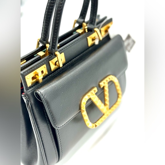 VALENTINO GARAVANI Rockstud Alcove Mini Leather Double Handle Bag - Picture 6 of 9